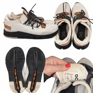 On Cloud - Women’s Size 8 - black and camel tennis shoes - EUC